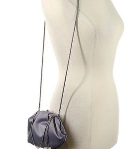 Elegant Gray Drawstring Crossbody Bag for Women